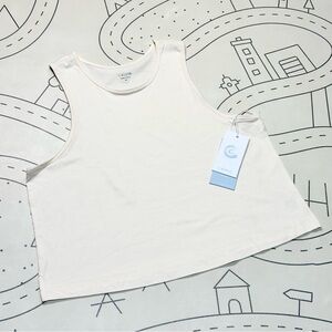 Johnny Was Calme Scoop Neck Tank Top in Cream